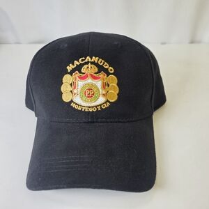 Vintage Macanudo Cigars Black High Quality Adjustable Strapback Hat.